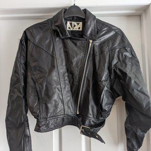 Vintage ADA  Black Leather Jacket (Bolero Style) Size Small
